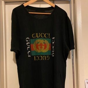 Gucci Black Vintage GG Logo T-Shirt